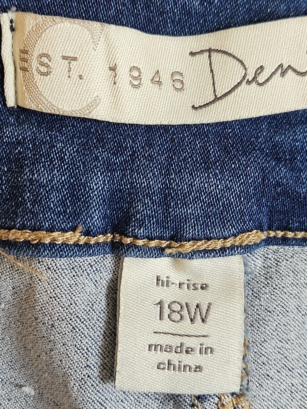 Est. 1946 Denim Pull On Bermuda Women's size 18W Dark Blue Wash Shorts - Picture 4 of 5